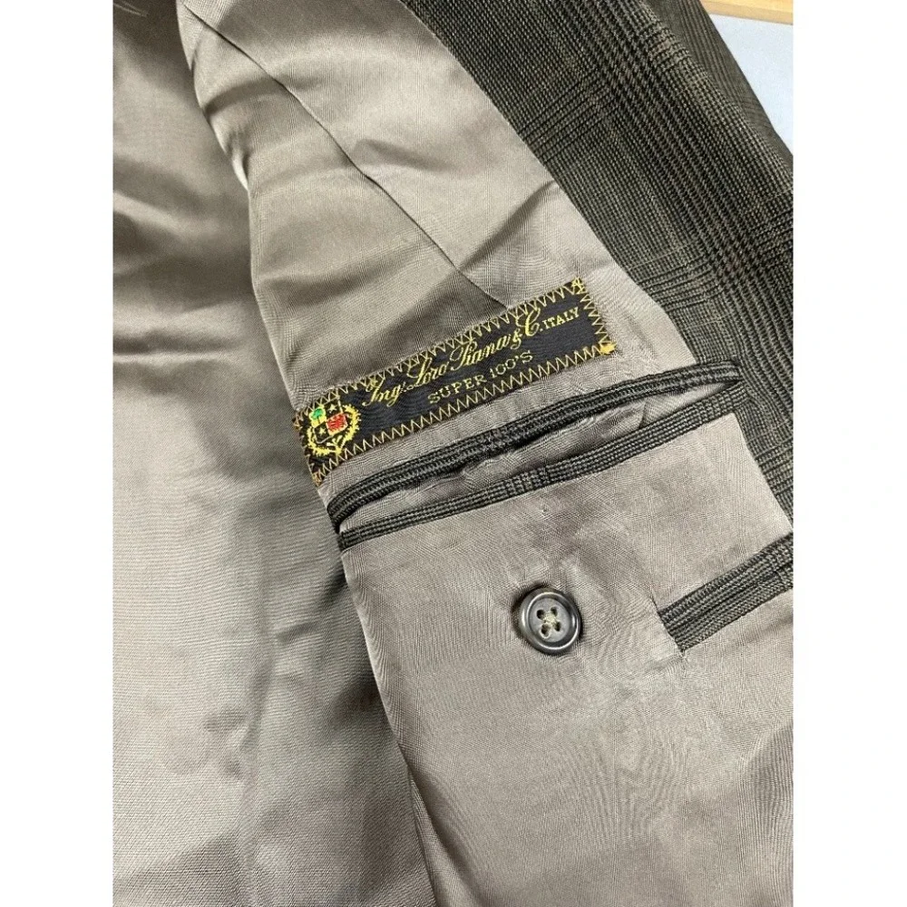 Hunter & Lords Mens Blazer 44 Loro Piana Super 100s Wool Fall Plaid‎ Sport Coat